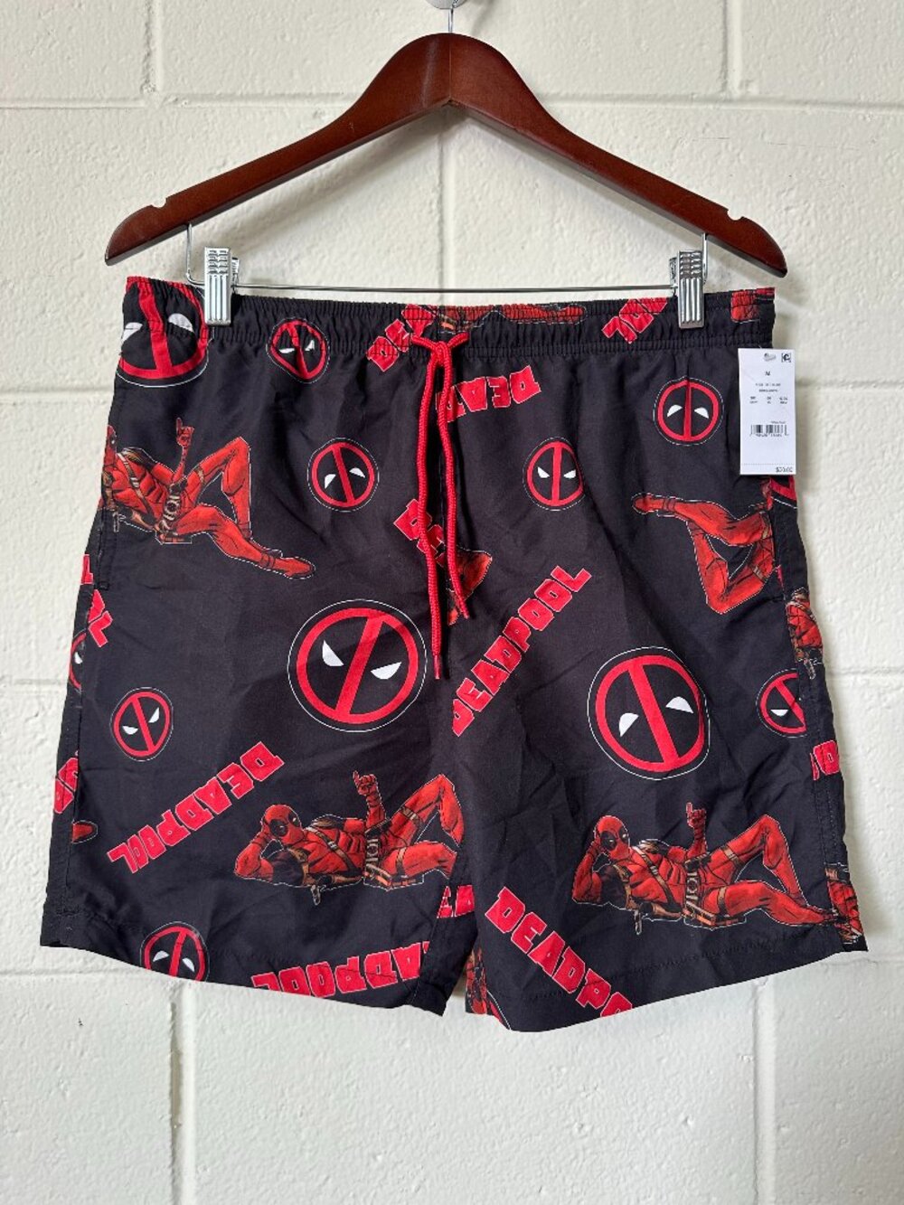 NWT Bioworld Marvel Deadpool Swim Trunks Multiple Sizes